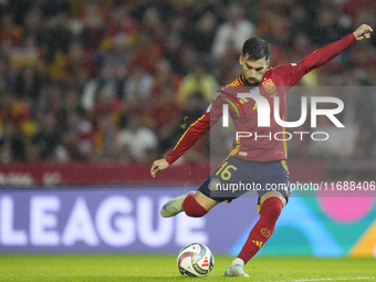 Alex Baena left winger of Spain and Villarreal CF shooting to goal during the UEFA Nations League 2024/25 League A Group A4 match between Sp...