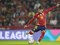 Alex Baena left winger of Spain and Villarreal CF shooting to goal during the UEFA Nations League 2024/25 League A Group A4 match between Sp...