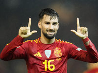 Alex Baena left winger of Spain and Villarreal CF celebrates after scoring his sides first goal during the UEFA Nations League 2024/25 Leagu...