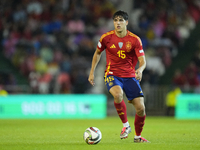 Pau Cubarsi centre-back of Spain and FC Barcelona during the UEFA Nations League 2024/25 League A Group A4 match between Spain and Serbia at...