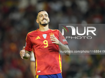 Joselu centre-forward of Spain and Al-Gharafa SC reacts during the UEFA Nations League 2024/25 League A Group A4 match between Spain and Ser...