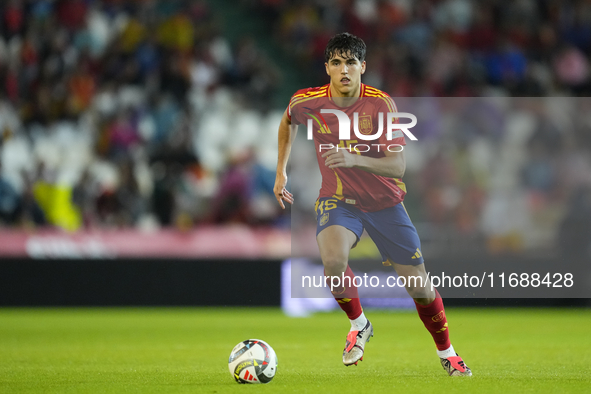 Pau Cubarsi centre-back of Spain and FC Barcelona during the UEFA Nations League 2024/25 League A Group A4 match between Spain and Serbia at...