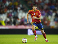 Pau Cubarsi centre-back of Spain and FC Barcelona during the UEFA Nations League 2024/25 League A Group A4 match between Spain and Serbia at...