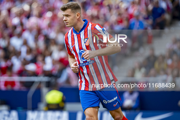 Alexander Sorloth of Atletico de Madrid is seen during the La Liga EA Sports 2024/25 football match between Atletico de Madrid and CD Legane...