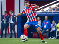 Clement Lenglet of Atletico de Madrid is in action with the ball during the La Liga EA Sports 2024/25 football match between Atletico de Mad...