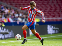 Antoine Griezmann of Atletico de Madrid is in action with the ball during the La Liga EA Sports 2024/25 football match between Atletico de M...