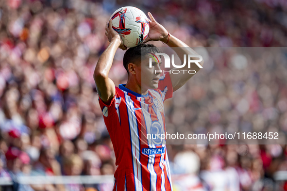 Nahuel Molina of Atletico de Madrid is seen during the La Liga EA Sports 2024/25 football match between Atletico de Madrid and CD Leganes at...