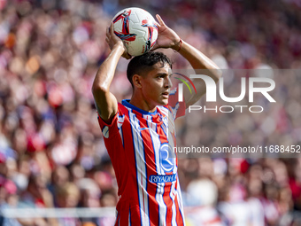 Nahuel Molina of Atletico de Madrid is seen during the La Liga EA Sports 2024/25 football match between Atletico de Madrid and CD Leganes at...