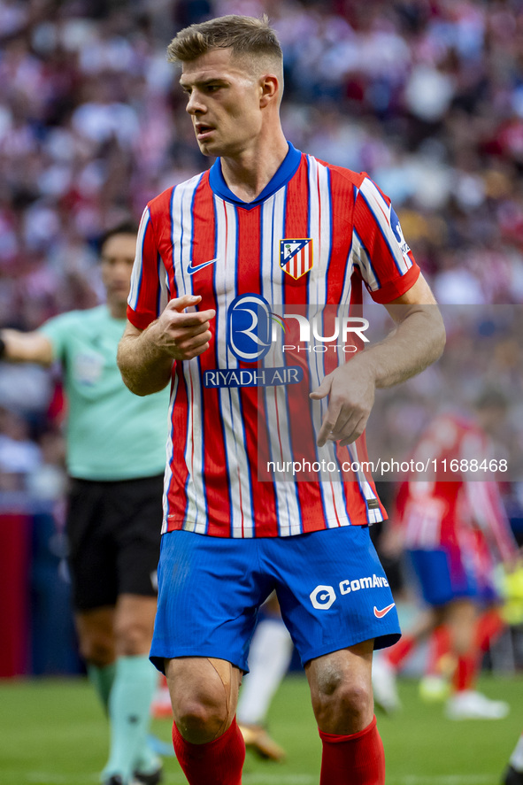 Alexander Sorloth of Atletico de Madrid is seen during the La Liga EA Sports 2024/25 football match between Atletico de Madrid and CD Legane...