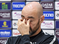 Felix Sanchez Bas, Head Coach of Al Sadd FC, attends a press conference at Jassim Bin Hamad Stadium in Doha, Qatar, on October 20, 2024, ahe...