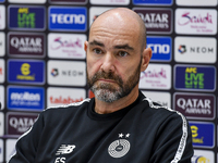 Felix Sanchez Bas, Head Coach of Al Sadd FC, attends a press conference at Jassim Bin Hamad Stadium in Doha, Qatar, on October 20, 2024, ahe...