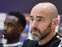 Felix Sanchez Bas, Head Coach of Al Sadd FC, attends a press conference at Jassim Bin Hamad Stadium in Doha, Qatar, on October 20, 2024, ahe...