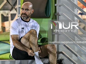 Felix Sanchez Bas, Head Coach of Al Sadd FC, looks on before the training session at Jassim Bin Hamad Stadium in Doha, Qatar, on October 20,...