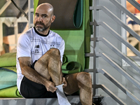 Felix Sanchez Bas, Head Coach of Al Sadd FC, looks on before the training session at Jassim Bin Hamad Stadium in Doha, Qatar, on October 20,...