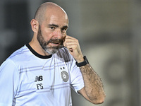 Felix Sanchez Bas, Head Coach of Al Sadd FC, looks on before the training session at Jassim Bin Hamad Stadium in Doha, Qatar, on October 20,...