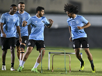 Players of Al Sadd SC attend a training session at Jassim Bin Hamad Stadium in Doha, Qatar, on October 20, 2024, ahead of the AFC Champions...