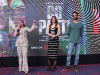 Bollywood actors Kajol, Kirti Sanon, and Shaheer Sheikh promote their upcoming film 'Do Patti' in Jaipur, Rajasthan, India, on October 21, 2...