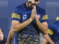 Mohammad Khodabandehlo of Persepolis FC reacts during the training session at Jassim Bin Hamad Stadium in Doha, Qatar, on October 20, 2024,...