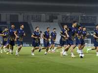 Persepolis FC players attend a training session at Jassim Bin Hamad Stadium in Doha, Qatar, on October 20, 2024, ahead of the AFC Champions...