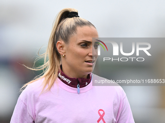 Shelina Zadorsky (14 West Ham) warms up during the Barclays FA Women's Super League match between West Ham United and Arsenal at the Chigwel...