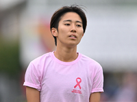 Riko Ueki (9 West Ham) warms up during the Barclays FA Women's Super League match between West Ham United and Arsenal at the Chigwell Constr...