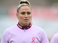 Shelina Zadorsky (14 West Ham) warms up during the Barclays FA Women's Super League match between West Ham United and Arsenal at the Chigwel...