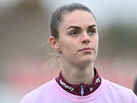 Emma Harris (12 West Ham) warms up during the Barclays FA Women's Super League match between West Ham United and Arsenal at the Chigwell Con...