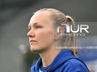 Frida Maanum (12 Arsenal) participates in the Barclays FA Women's Super League match between West Ham United and Arsenal at the Chigwell Con...