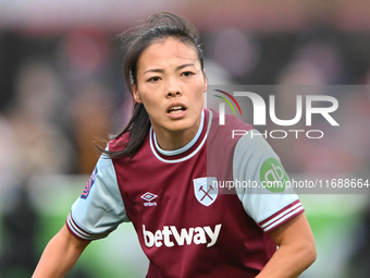 Li Mengwen (26 West Ham) looks on during the Barclays FA Women's Super League match between West Ham United and Arsenal at the Chigwell Cons...