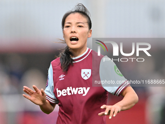 Li Mengwen (26 West Ham) participates in the Barclays FA Women's Super League match between West Ham United and Arsenal at the Chigwell Cons...