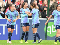 Rosa Kafaji (16 Arsenal) celebrates after scoring the team's second goal during the Barclays FA Women's Super League match between West Ham...