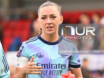 Katie McCabe (11 Arsenal) participates in the Barclays FA Women's Super League match between West Ham United and Arsenal at the Chigwell Con...