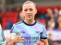 Katie McCabe (11 Arsenal) participates in the Barclays FA Women's Super League match between West Ham United and Arsenal at the Chigwell Con...