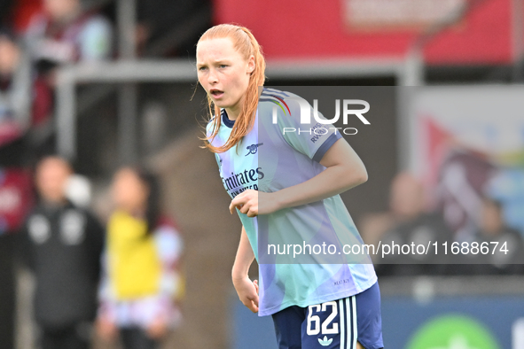 Katie Reid (62 Arsenal) looks on during the Barclays FA Women's Super League match between West Ham United and Arsenal at the Chigwell Const...