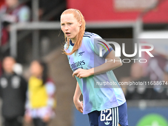 Katie Reid (62 Arsenal) looks on during the Barclays FA Women's Super League match between West Ham United and Arsenal at the Chigwell Const...