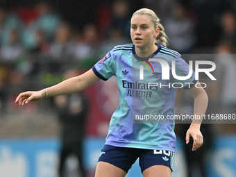 Alessia Russo (23 Arsenal) participates in the Barclays FA Women's Super League match between West Ham United and Arsenal at the Chigwell Co...