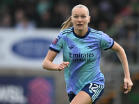 Frida Maanum (12 Arsenal) is in action during the Barclays FA Women's Super League match between West Ham United and Arsenal at the Chigwell...