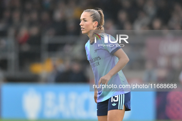 Lia Walti (13 Arsenal) looks on during the Barclays FA Women's Super League match between West Ham United and Arsenal at the Chigwell Constr...