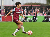 Riko Ueki (9 West Ham) controls the ball during the Barclays FA Women's Super League match between West Ham United and Arsenal at the Chigwe...