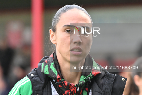 Goalkeeper Manuela Zinsberger of Arsenal stands after the final whistle during the Barclays FA Women's Super League match between West Ham U...