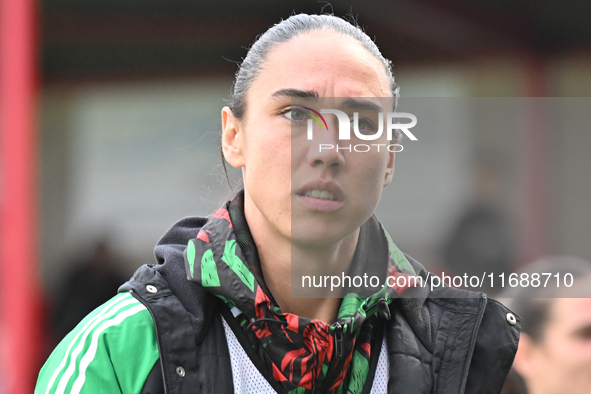 Goalkeeper Manuela Zinsberger of Arsenal stands after the final whistle during the Barclays FA Women's Super League match between West Ham U...