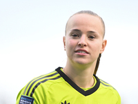 Goalkeeper Daphne Van Domselaar (14 Arsenal) stands after the final whistle during the Barclays FA Women's Super League match between West H...