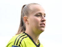 Goalkeeper Daphne Van Domselaar (14 Arsenal) stands after the final whistle during the Barclays FA Women's Super League match between West H...