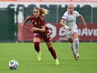 Alayah Pilgrim of A.S. Roma Femminile and Emma Koivisto of A.C. Milan Femminile are in action during the 7th day of the Serie A Femminile eB...