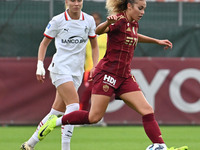 Alayah Pilgrim of A.S. Roma Femminile and Emma Koivisto of A.C. Milan Femminile are in action during the 7th day of the Serie A Femminile eB...