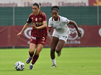 Lucia Di Guglielmo of A.S. Roma Femminile and Chante-Mary Dompig of A.C. Milan Femminile are in action during the 7th day of the Serie A Fem...