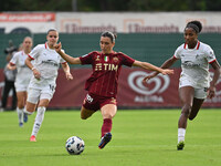 Lucia Di Guglielmo of A.S. Roma Femminile and Chante-Mary Dompig of A.C. Milan Femminile are in action during the 7th day of the Serie A Fem...