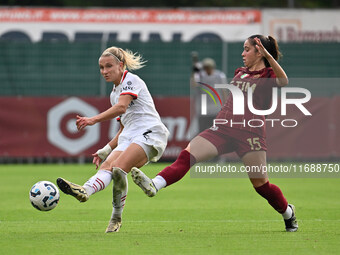 Emma Koivisto of A.C. Milan Femminile and Giulia Dragoni of A.S. Roma Femminile are in action during the 7th day of the Serie A Femminile eB...