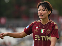 Saki Kumagai of A.S. Roma Femminile participates in the 7th day of the Serie A Femminile eBay Championship between A.S. Roma and A.C. Milan...