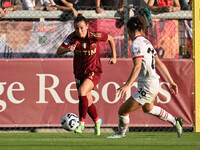 Emilie Haavi of A.S. Roma Femminile and Angelica Soffia of A.C. Milan Femminile are in action during the 7th day of the Serie A Femminile eB...